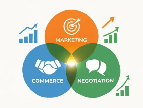 L’intersection du commerce, du marketing et de la négociation